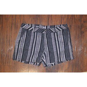 Ana Black & White Striped Twill Shorts Womens Size 12 Summer